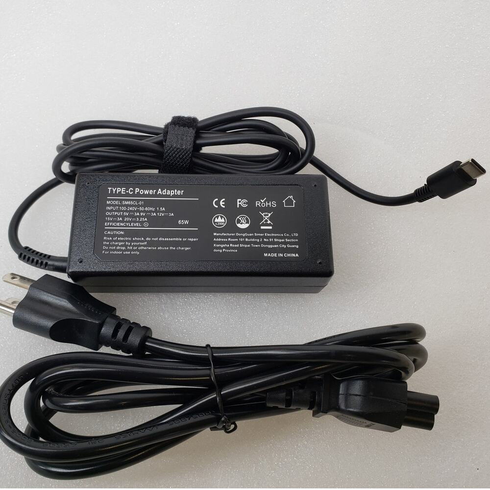 65W USB-C TYPE-C Universal Power Adapter Charger (Model: SM65CL-01)